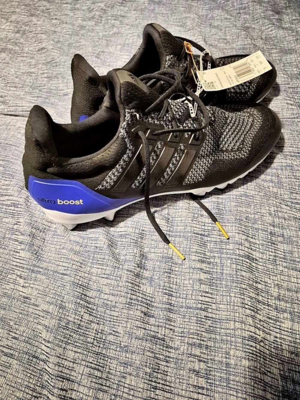 adidas Ultra Boost Men's Athletic Shoes Black & Blue US 15 NWT